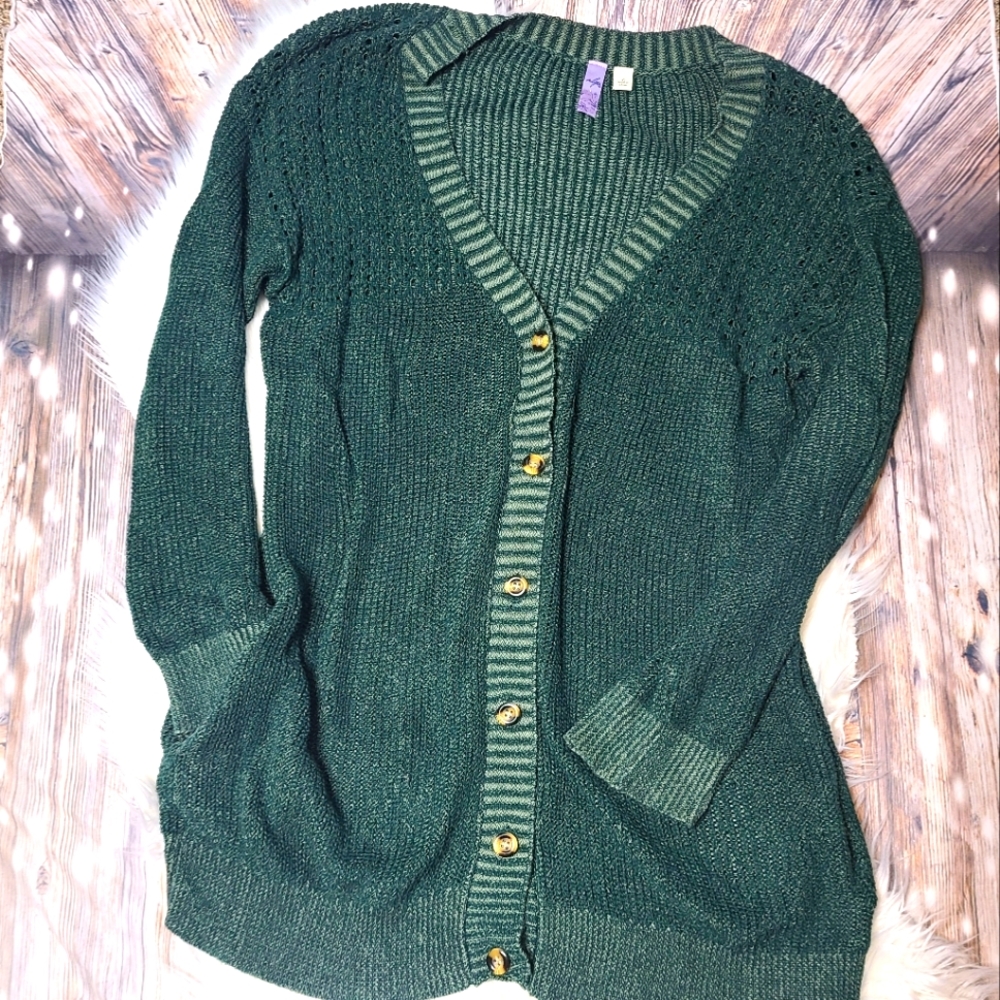 Green buttondown cardigan